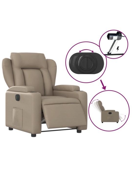 Elektrické polohovací křeslo cappuccino umělá kůže