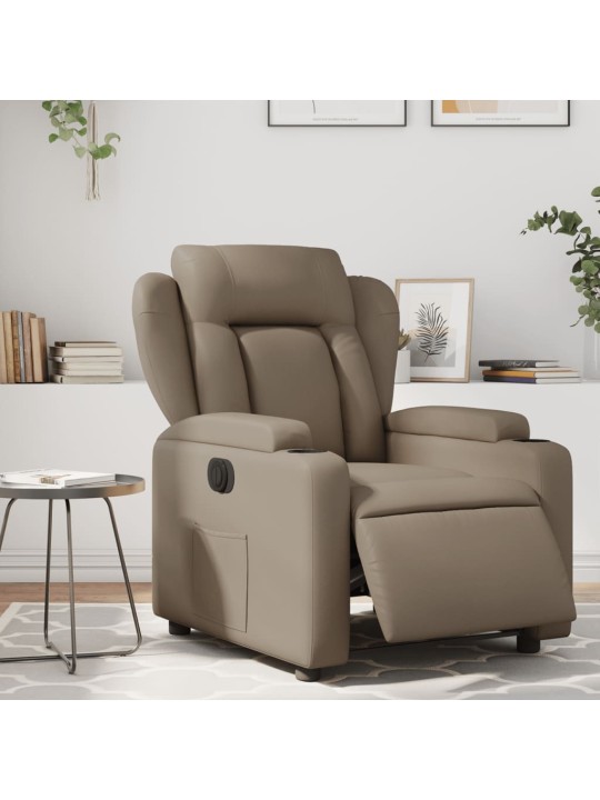 Elektrické polohovací křeslo cappuccino umělá kůže