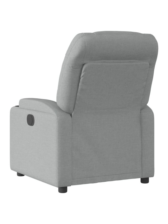 Elektrické polohovací křeslo světle šedé textil