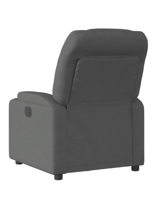 Elektrické polohovací křeslo tmavě šedé textil
