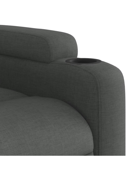 Elektrické polohovací křeslo tmavě šedé textil