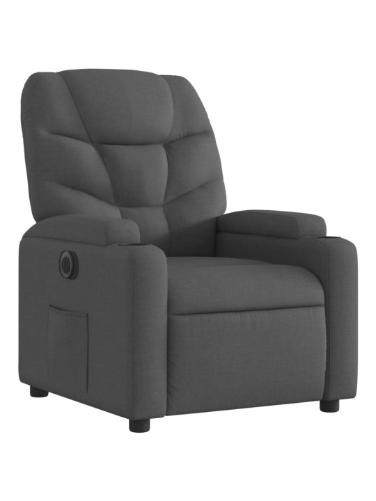 Elektrické polohovací křeslo černé textil