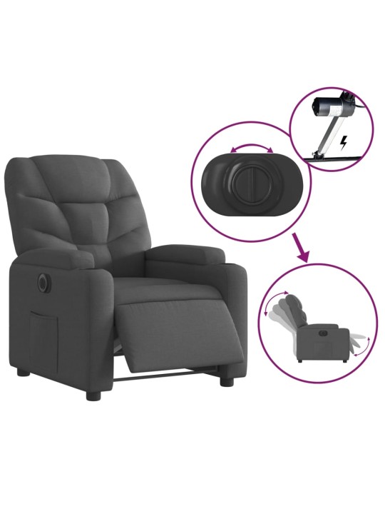 Elektrické polohovací křeslo černé textil
