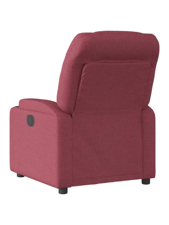 Elektrické polohovací křeslo vínové textil