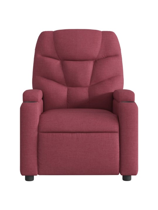 Elektrické polohovací křeslo vínové textil