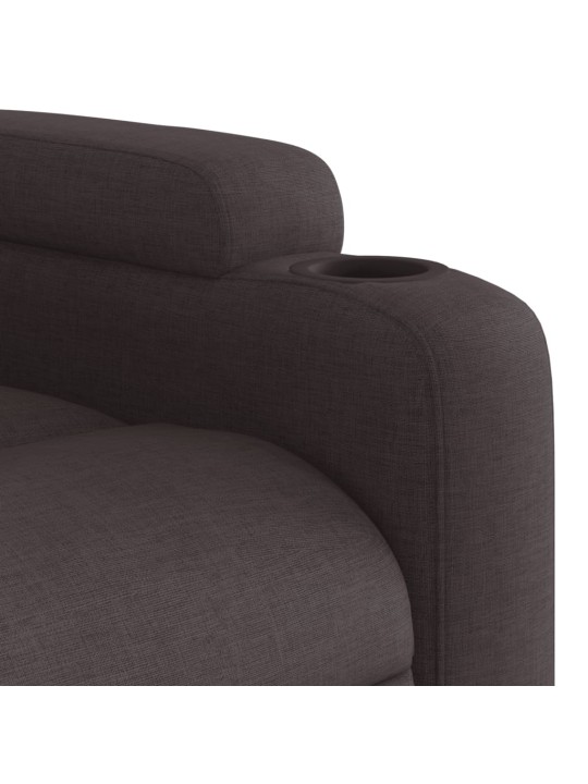 Elektrické polohovací křeslo tmavě hnědé textil