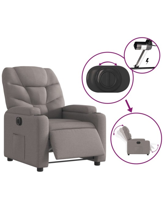 Elektrické polohovací křeslo taupe textil