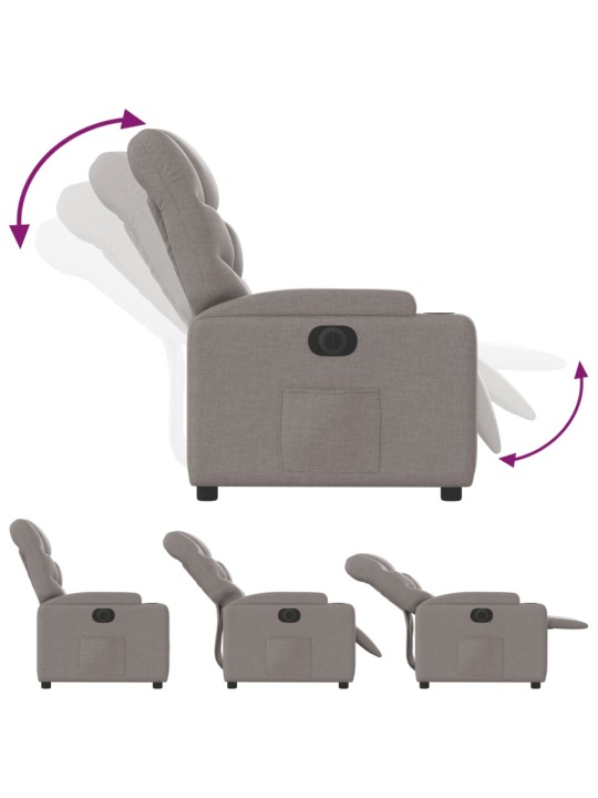 Elektrické polohovací křeslo taupe textil