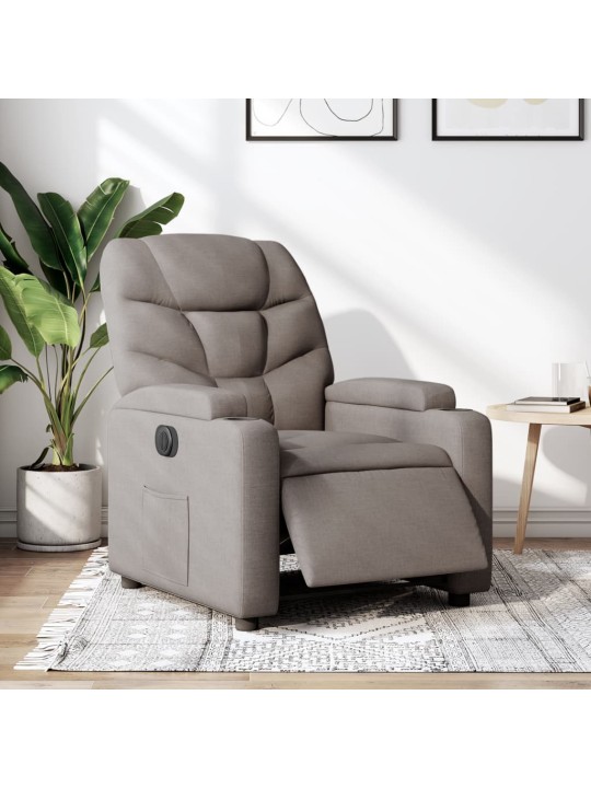 Elektrické polohovací křeslo taupe textil