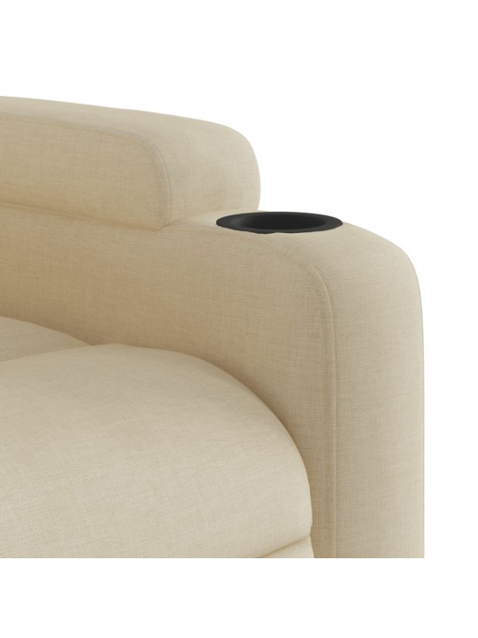 Elektrické polohovací křeslo krémové textil