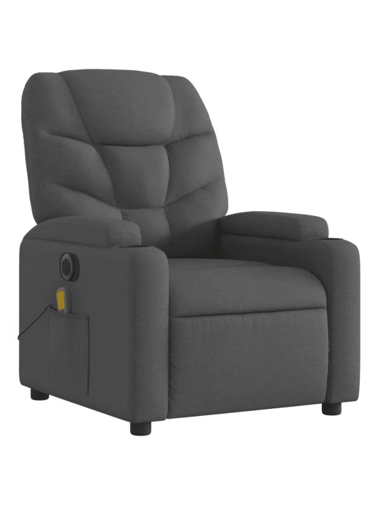 Elektrické masážní polohovací křeslo tmavě šedé textil