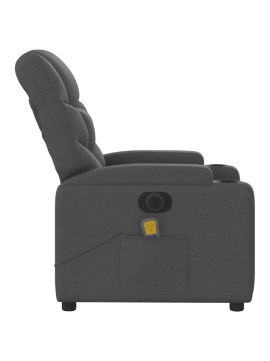 Elektrické masážní polohovací křeslo tmavě šedé textil