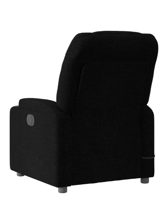 Elektrické masážní polohovací křeslo černé textil