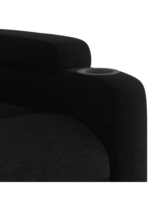 Elektrické masážní polohovací křeslo černé textil