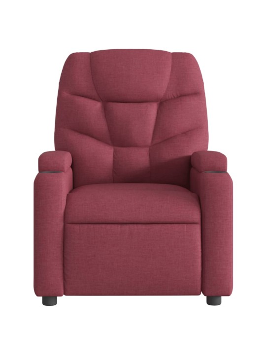 Elektrické masážní polohovací křeslo vínové textil