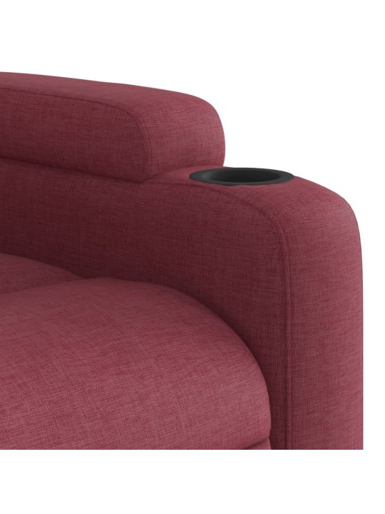 Elektrické masážní polohovací křeslo vínové textil