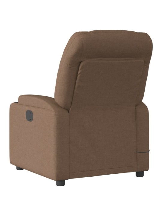 Elektrické masážní polohovací křeslo hnědé textil
