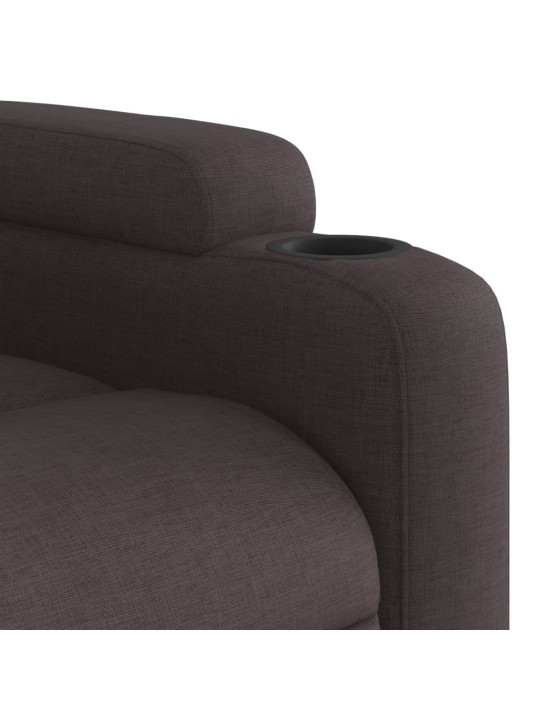 Elektrické masážní polohovací křeslo tmavě hnědé textil