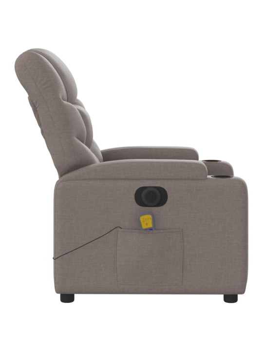 Elektrické masážní polohovací křeslo taupe textil
