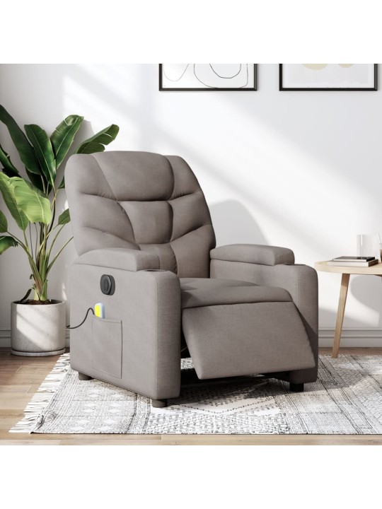 Elektrické masážní polohovací křeslo taupe textil