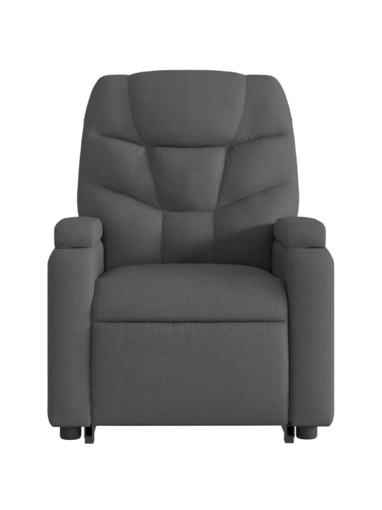 Zvedací polohovací křeslo tmavě šedé textil
