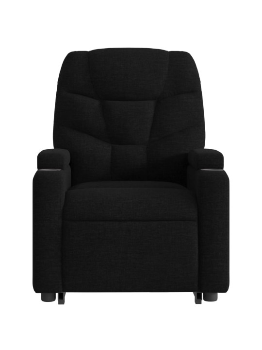 Zvedací polohovací křeslo černé textil