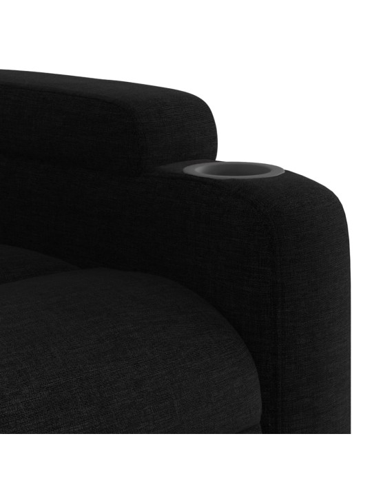 Zvedací polohovací křeslo černé textil