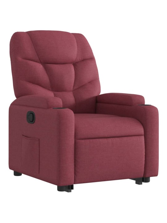Zvedací polohovací křeslo vínové textil