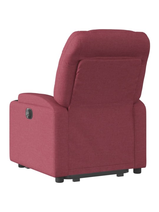 Zvedací polohovací křeslo vínové textil