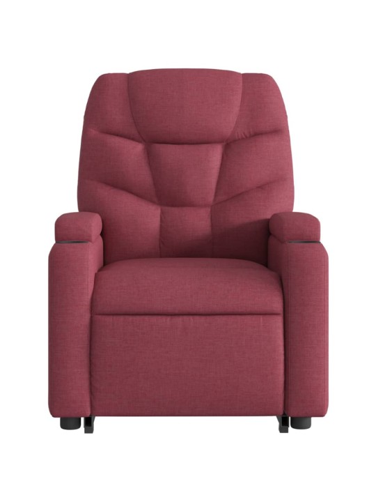 Zvedací polohovací křeslo vínové textil