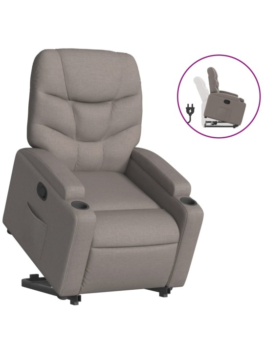 Zvedací polohovací křeslo taupe textil
