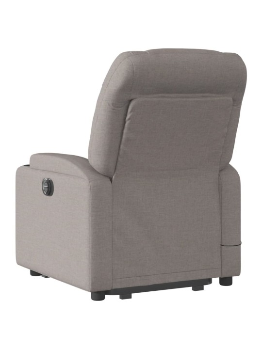 Zvedací masážní polohovací křeslo taupe textil