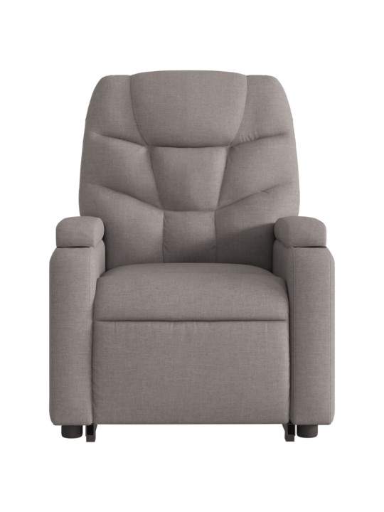 Zvedací masážní polohovací křeslo taupe textil