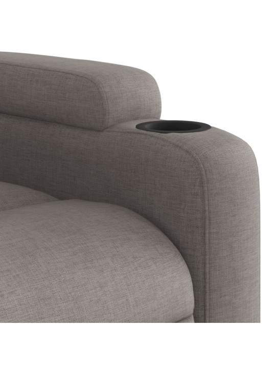 Zvedací masážní polohovací křeslo taupe textil