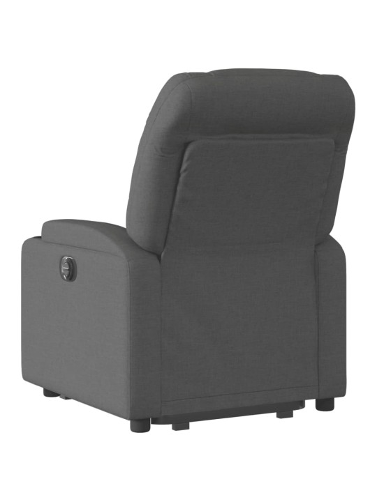 Elektrické zvedací polohovací křeslo tmavě šedé textil