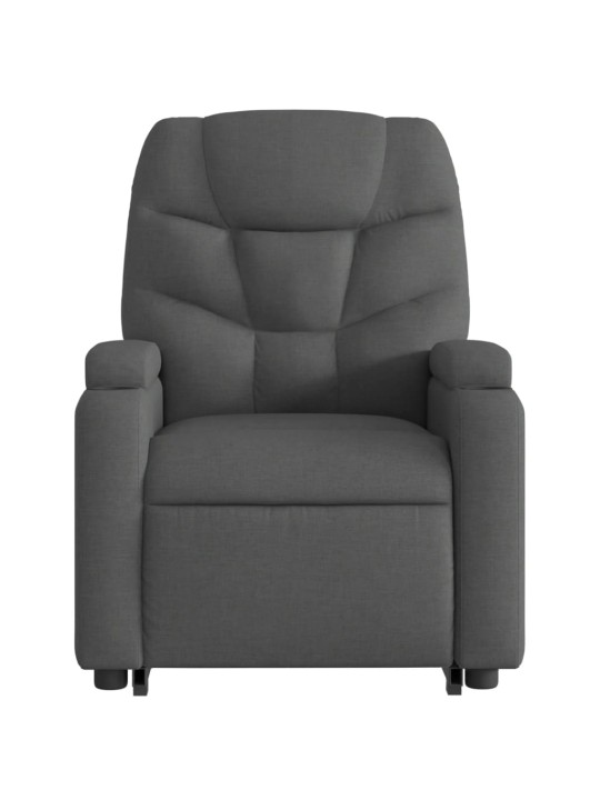 Elektrické zvedací polohovací křeslo tmavě šedé textil