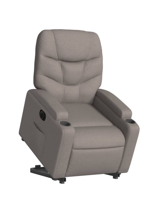 Elektrické zvedací polohovací křeslo taupe textil