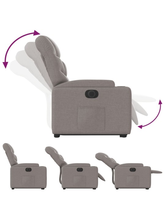 Elektrické zvedací polohovací křeslo taupe textil
