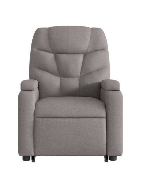 Elektrické zvedací polohovací křeslo taupe textil