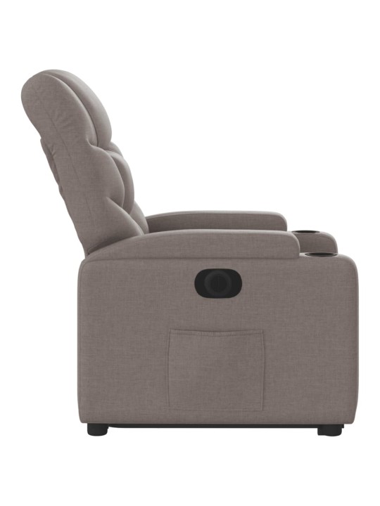Elektrické zvedací polohovací křeslo taupe textil