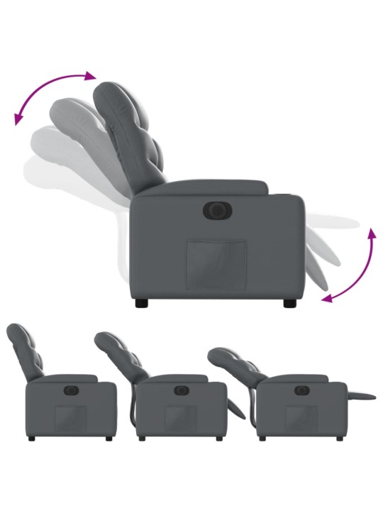 Elektrické polohovací křeslo šedé umělá kůže