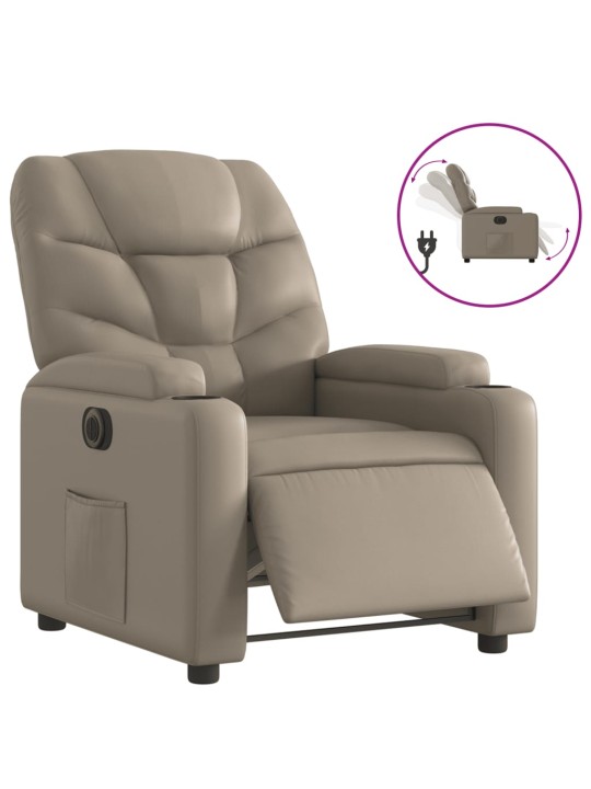 Elektrické polohovací křeslo cappuccino umělá kůže