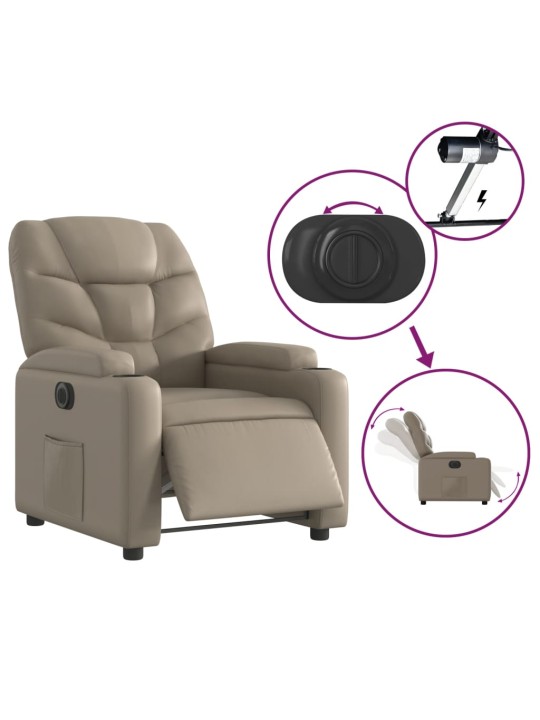 Elektrické polohovací křeslo cappuccino umělá kůže