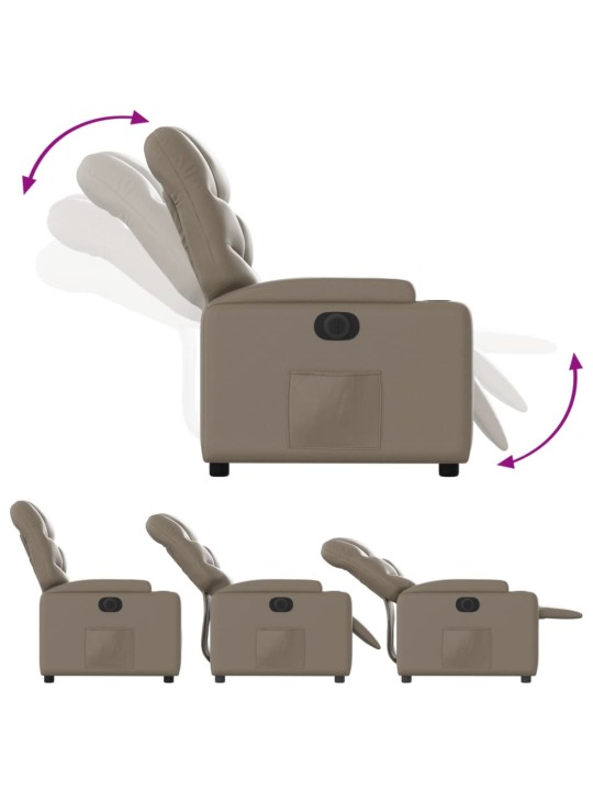 Elektrické polohovací křeslo cappuccino umělá kůže