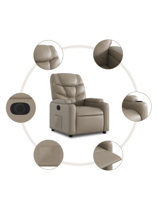 Elektrické polohovací křeslo cappuccino umělá kůže