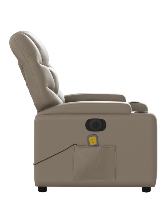 Elektrické masážní polohovací křeslo cappuccino umělá kůže