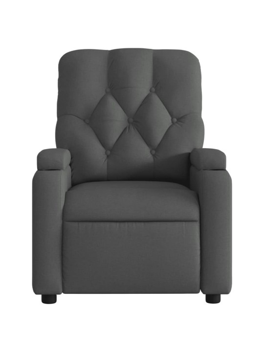 Elektrické polohovací křeslo tmavě šedé textil