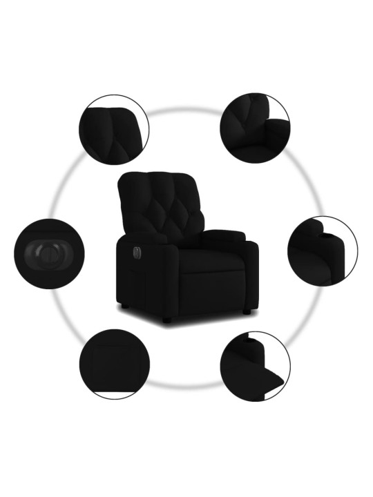 Elektrické polohovací křeslo černé textil