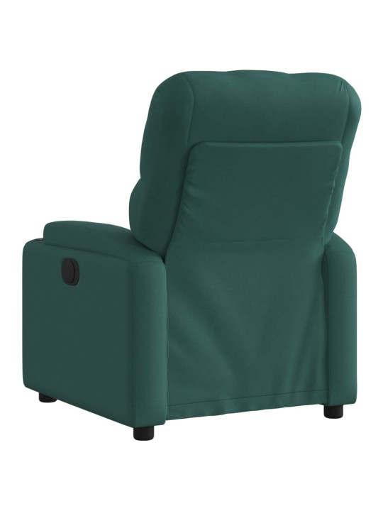 Elektrické polohovací křeslo tmavě zelené textil