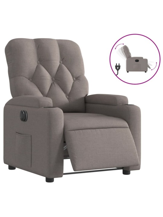 Elektrické polohovací křeslo taupe textil